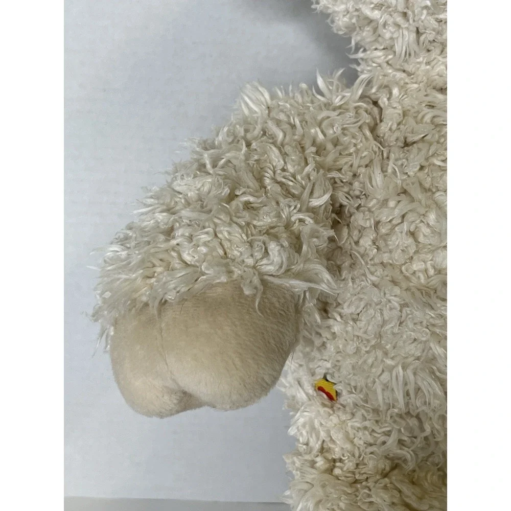 Build a Bear Loveable Lamb Plush White Brown Nose Standing Curly Shaggy 2005